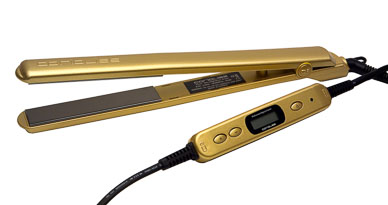 Hair Straighten Iron with digital control on white