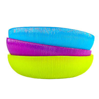 Colourful glassware on white